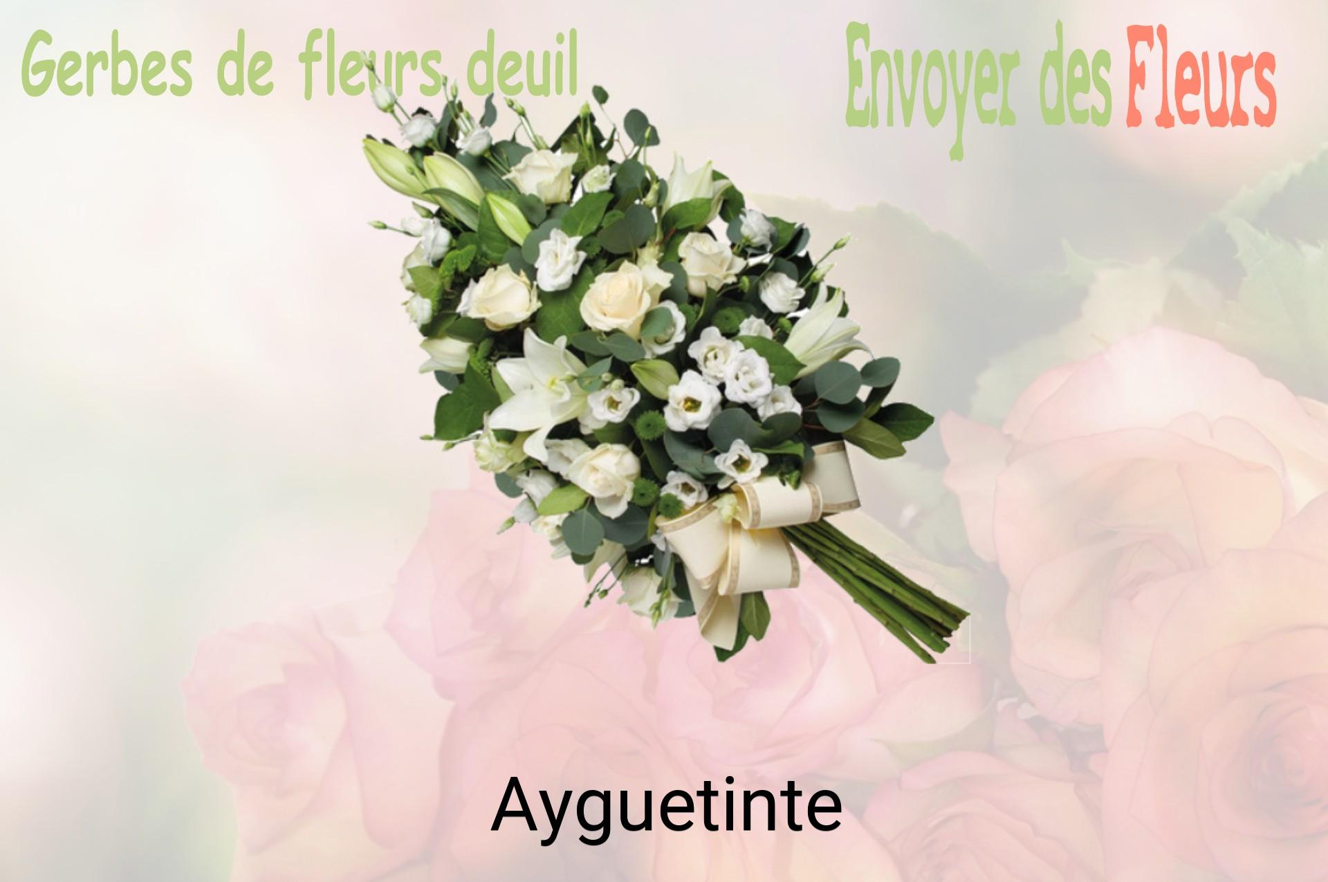 Gerbe de fleurs de deuil livrée à Ayguetinte